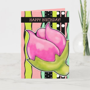 Rosebud Joy color Birthday Card
