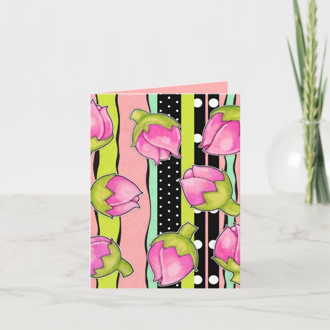 Rosebud Joy color pattern Note Card (Front)