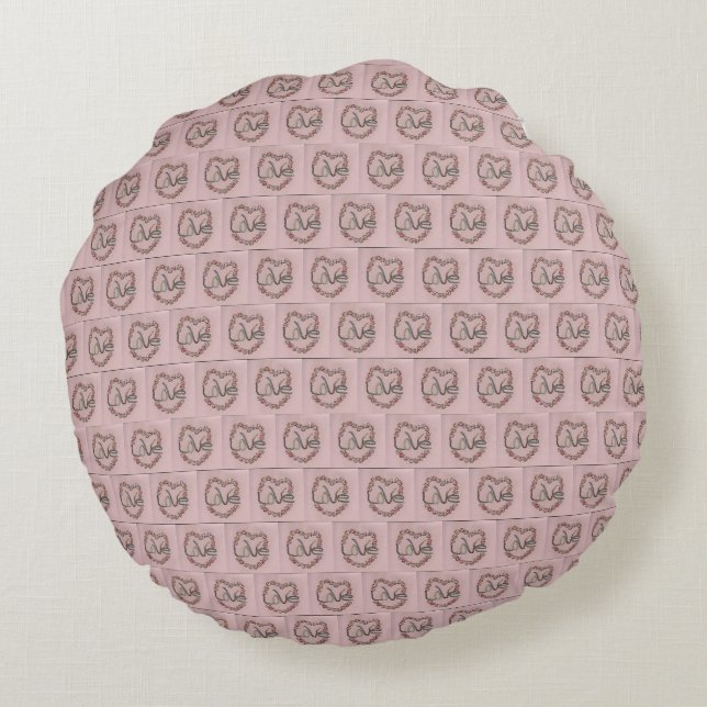 Rosebud Love Round Pillow (Back)