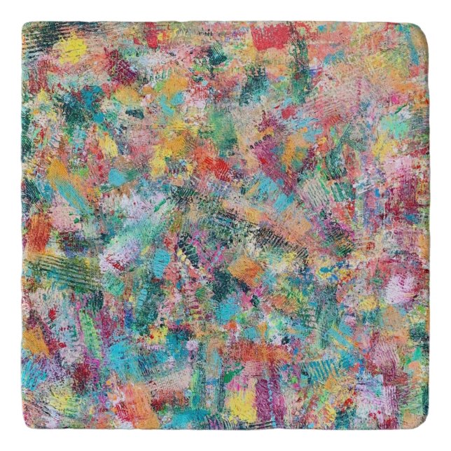 Rosebud Marble Trivet (Front)