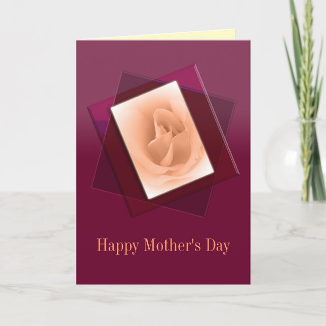 Rosebud Peach Mother's Day Card (Front)
