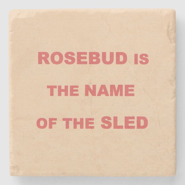 ROSEBUD THE SLED MARBLE STONE COASTER (Front)