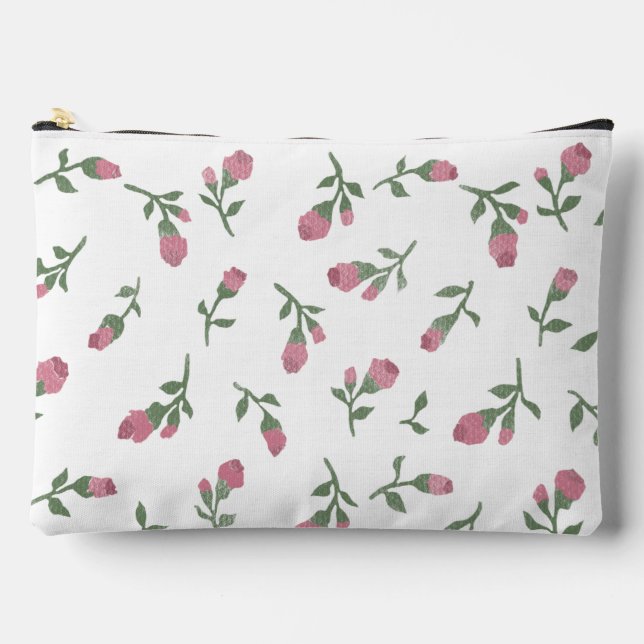 Rosebud Zipper Pouch - Large (Front)