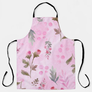 Rosebuds, polka dots: summer floral. apron