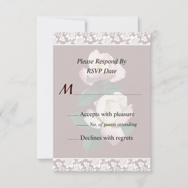 Rosebuds Variety Pristine Wedding Invitation (Front)