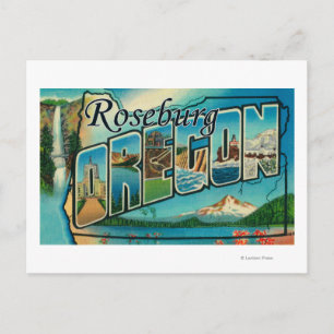 Roseburg, Oregon - Large Letter Scenes Postcard