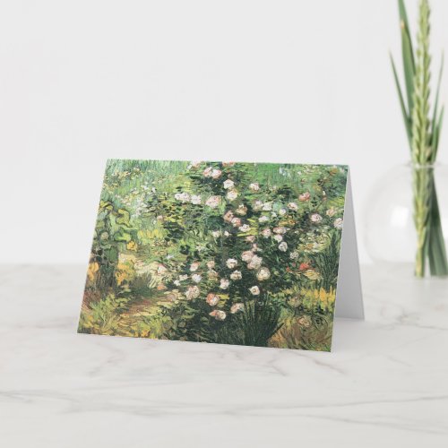 Rosebush in Blossom by Vincent van Gogh Card