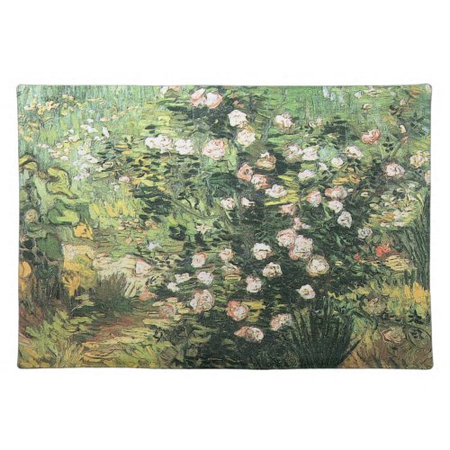 Rosebush in Blossom by Vincent van Gogh Cloth Placemat