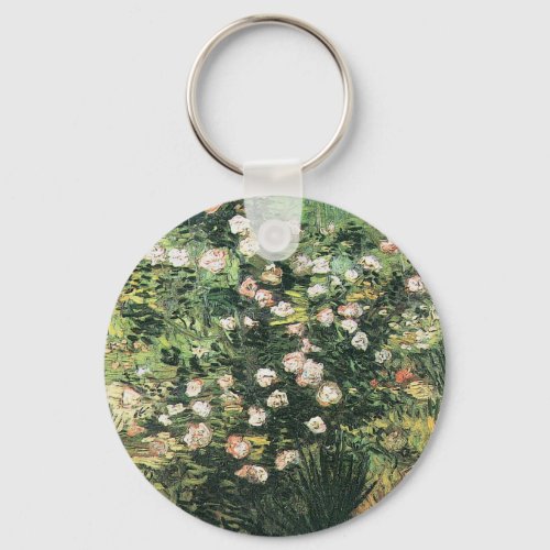 Rosebush in Blossom by Vincent van Gogh Keychain