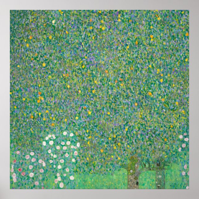 Rosebushes under the Trees by Gustav Klimt Poster (Front)
