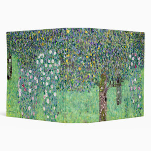 Rosebushes Under The Trees, Gustav Klimt 3 Ring Binder