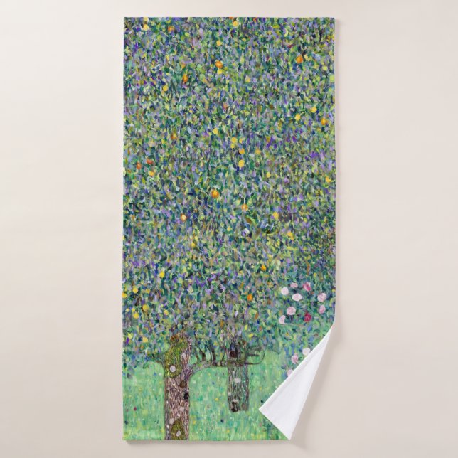 Rosebushes Under The Trees, Gustav Klimt Bath Towel (Bath Towel)