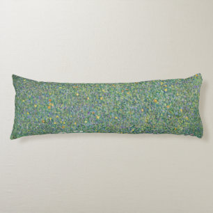 Rosebushes under the trees - Gustav Klimt Body Pillow