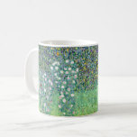 Rosebushes Under The Trees, Gustav Klimt Coffee Mug<br><div class="desc">Gustav Klimt (July 14, 1862 – February 6, 1918) was an Austrian symbolist painter and one of the most prominent members of the Vienna Secession movement. Klimt is noted for his paintings, murals, sketches, and other objets d'art. In addition to his figurative works, which include allegories and portraits, he painted...</div>