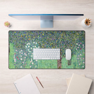 Rosebushes Under The Trees, Gustav Klimt Desk Mat
