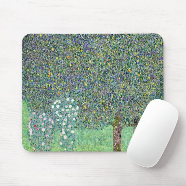 Rosebushes Under The Trees, Gustav Klimt Mouse Pad (With Mouse)