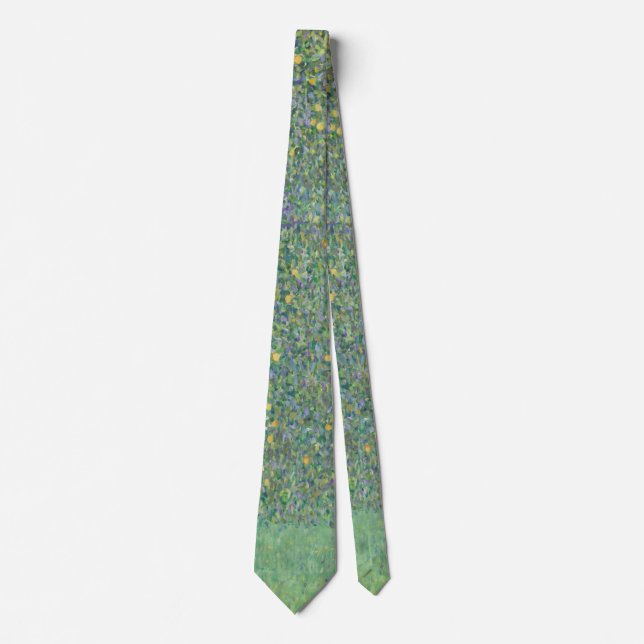 Rosebushes under the trees - Gustav Klimt Neck Tie (Front)