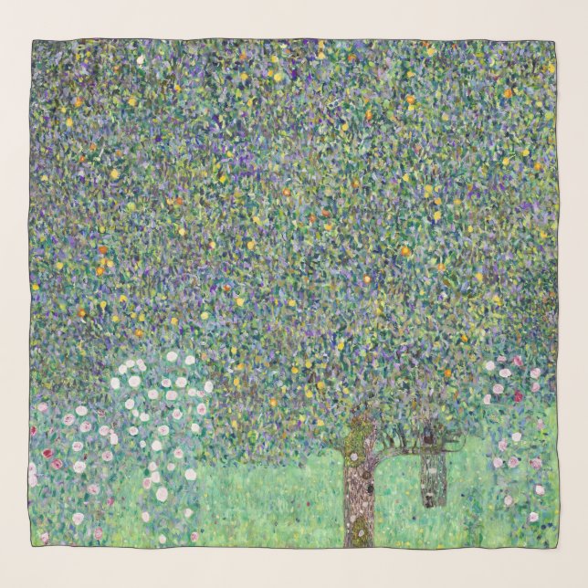 Rosebushes Under The Trees, Gustav Klimt Scarf (Front)