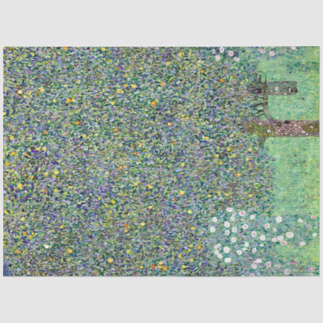 Rosebushes Under The Trees, Gustav Klimt Tissue Paper (Front)