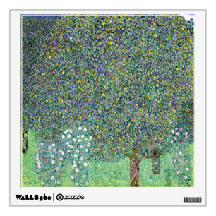 Rosebushes Under The Trees, Gustav Klimt Wall Decal