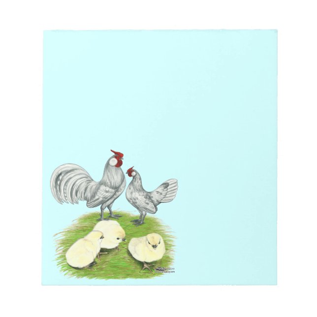 Rosecomb Bantams and Chicks Notepad (Front)