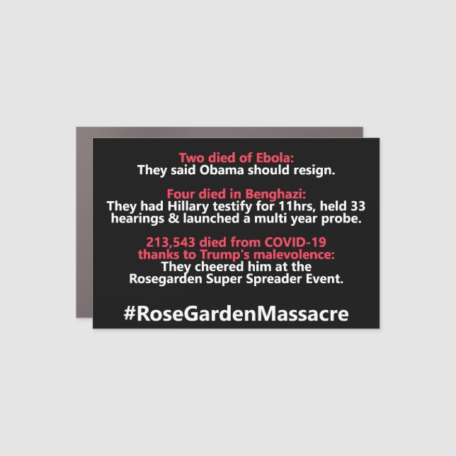 Rosegarden Massacre Hypocrisy Awareness bumper Car Magnet (Front)
