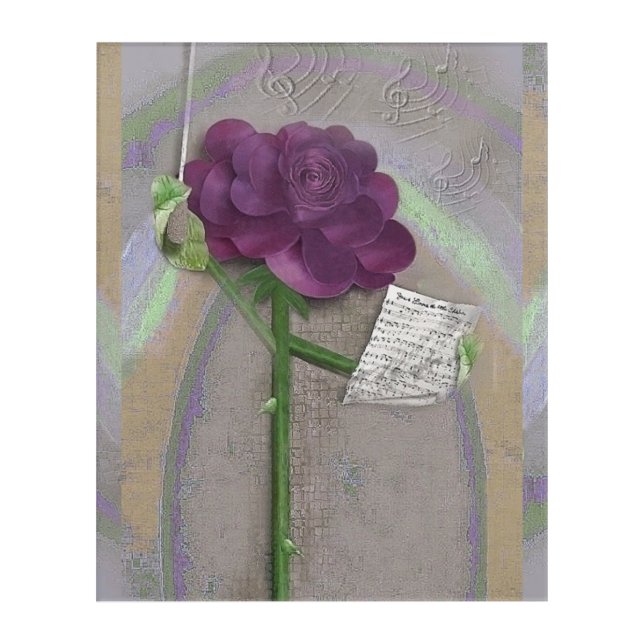 Rosegifts Music Rose Acrylic Wall Art (Front)