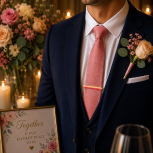 Rosegold Afterglow Gold Finish Tie Bar