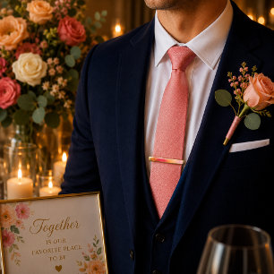 Rosegold Afterglow Gold Finish Tie Bar