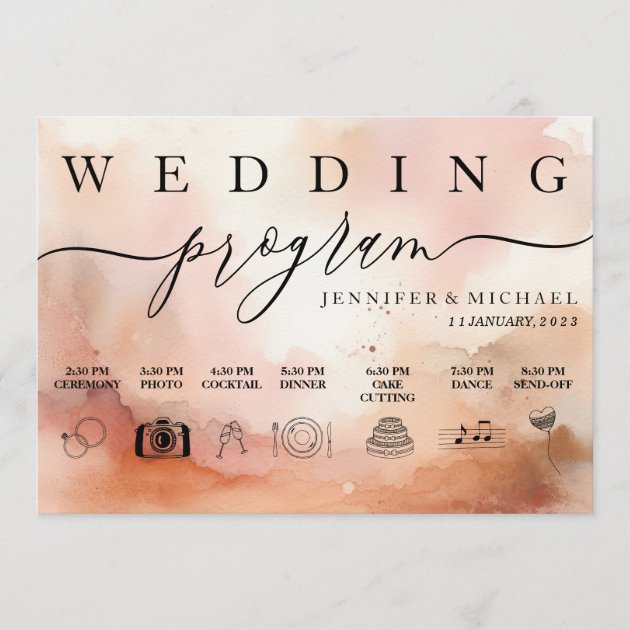 RoseGold Earthtone Watercolor Wedding Icon Program