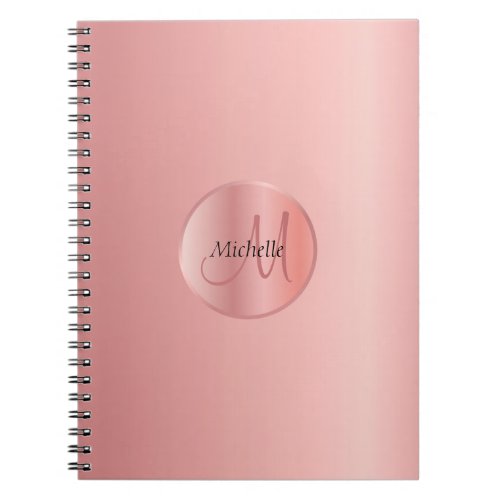 Rosegold Elegant Template Monogrammed Notebook