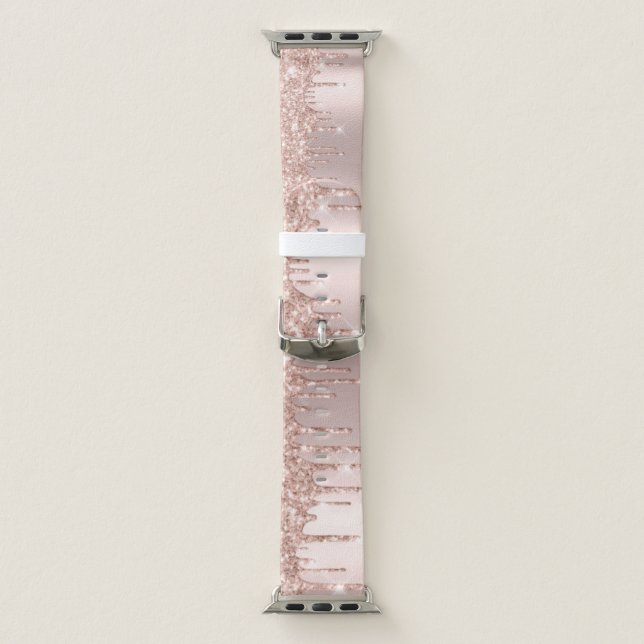Rosegold Glitter Drips Luxury Sleek Glam Apple Watch Band (Band)