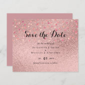 RoseGold Glitter Glam Foil Look Wedding BUDGET (Front/Back)
