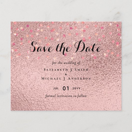 RoseGold Glitter Glam Foil Look Wedding BUDGET (Front)