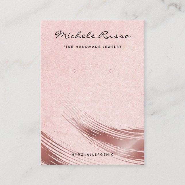 Rosegold Handmade QR Code Jewelry Display Cards (Front)