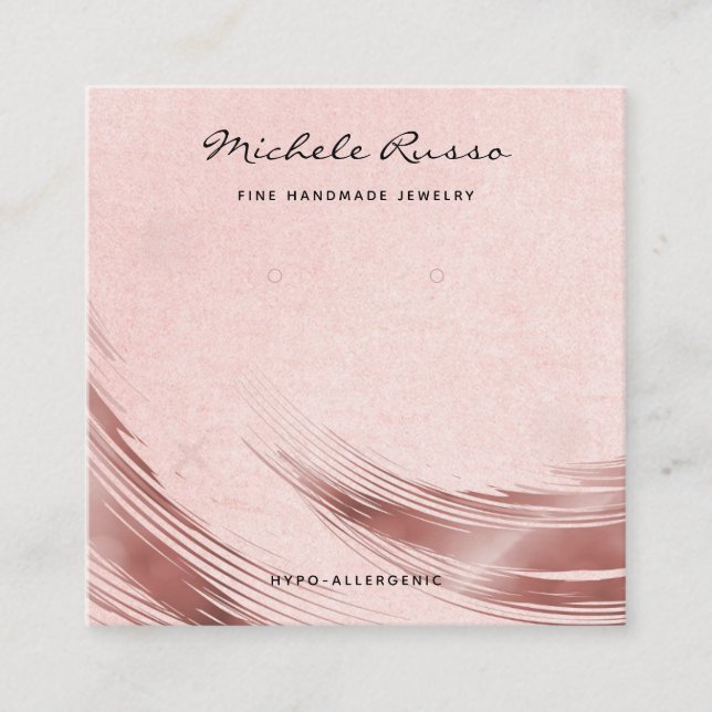 Rosegold Handmade QR Code Jewelry Display Cards (Front)
