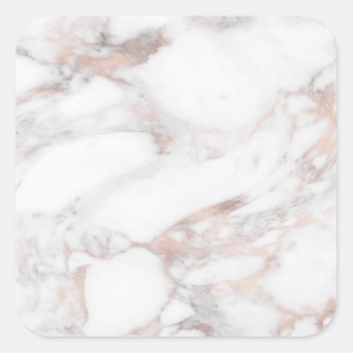 Rosegold Marble Elegant Modern Blank Template Square Sticker