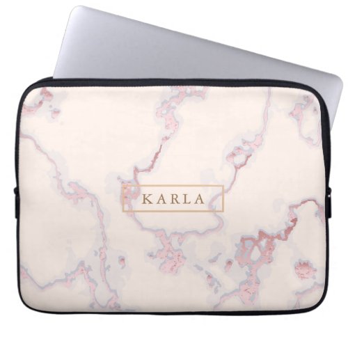 Rosegold marble texture no2 laptop sleeve