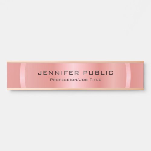 Rosegold Modern Glamorous Elegant Template Door Sign