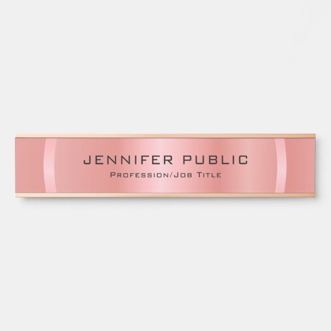 Rosegold Modern Glamorous Elegant Template Door Sign (Front)