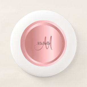 Rosegold Mono gram Elegant Template Custom Modern Wham-O Frisbee