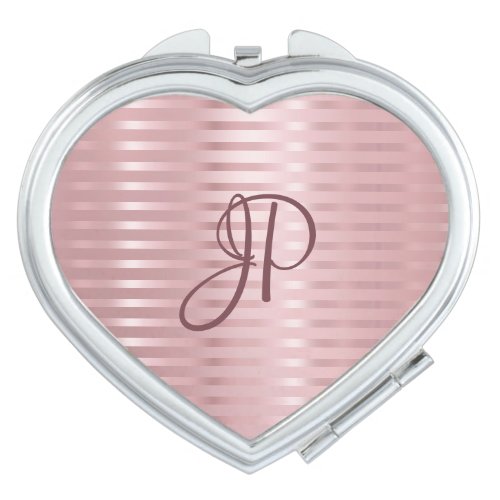 Rosegold Monogrammed Elegant Template Modern Compact Mirror