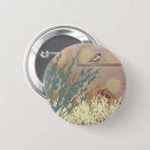 Rosegold Pussy WIllow Bird Design Botton Button (Front & Back)