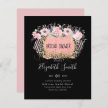 Rosegold WEDDING Girly Pink Floral Glitter Glam