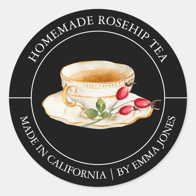 Rosehip Tea Modern label (Front)