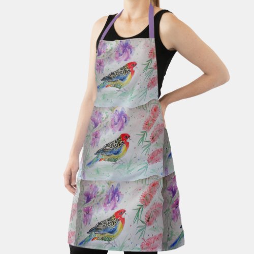 Rosella Parrot Australian Bird Birds Art Apron