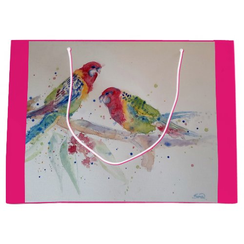 Rosella Parrot Bird Watercolour Art Gift Bag