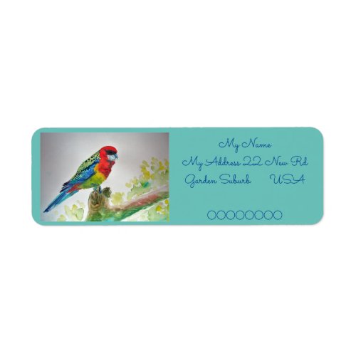 Rosella Parrot Watercolour Return Address Labels