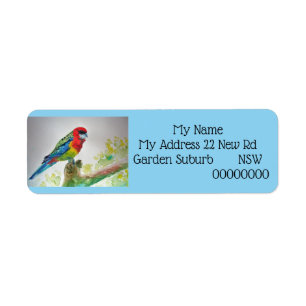 Rosella Parrot Watercolour Return Address Labels