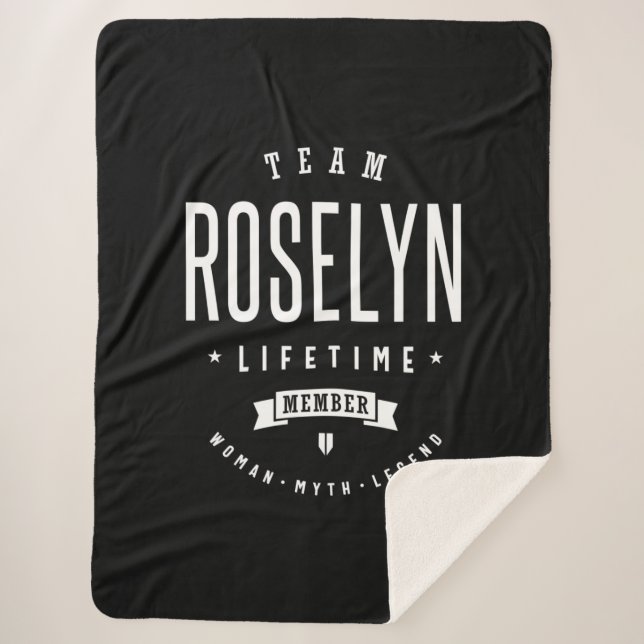 Roselyn Personalized Name Birthday Sherpa Blanket (Front)